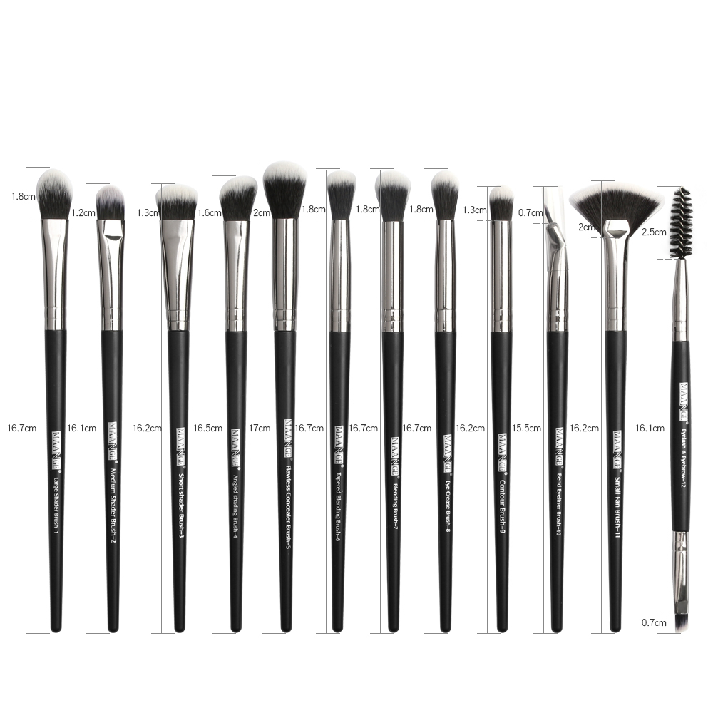 12 Pcs/lot Makeup Brushes Set Eye Shadow Brushes Blending Eyeliner Eyelash Eyebrow Brushes for Makeup Brochas Maquillaje