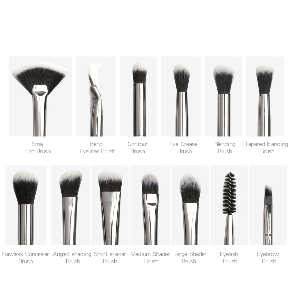 12 Pcs/lot Makeup Brushes Set Eye Shadow Brushes Blending Eyeliner Eyelash Eyebrow Brushes for Makeup Brochas Maquillaje