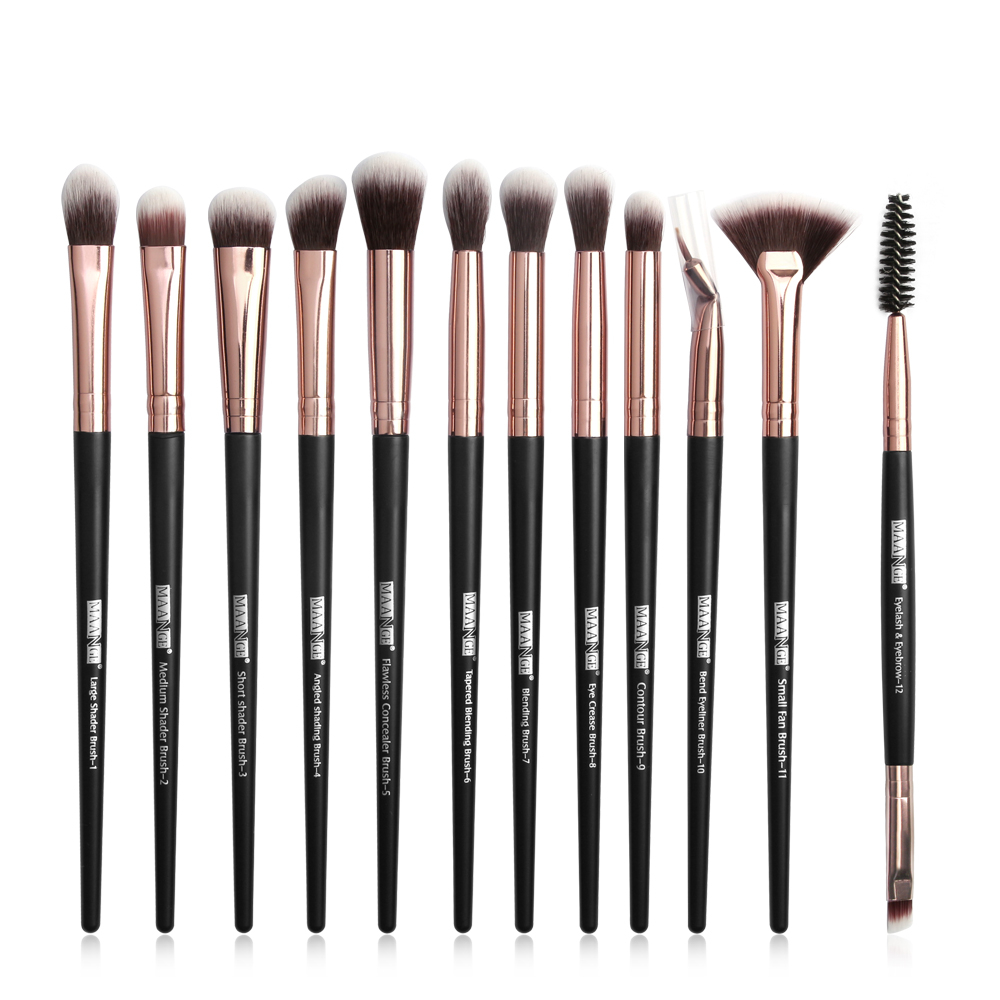 12 Pcs/lot Makeup Brushes Set Eye Shadow Brushes Blending Eyeliner Eyelash Eyebrow Brushes for Makeup Brochas Maquillaje