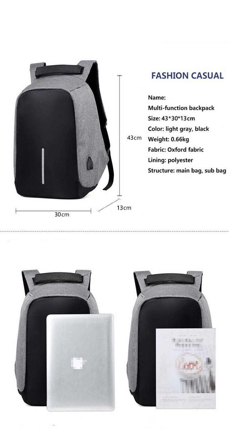 Anti-theft Bag Men Laptop Rucksack Travel Backpack Women Large Capacity Business USB Charge College Student School Shoulder Bags