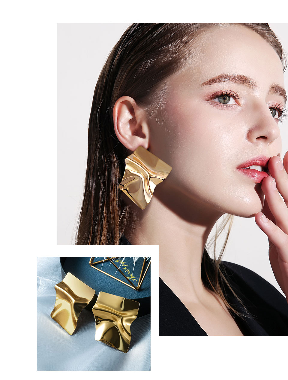 X&P 2019 Hot Women Earrings Gold Drop Earrings For Women Statement Big Geometric Hanging Dangle Earring Brincos Vintage Jewelry